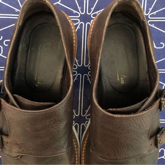 Rolando Sturlini Double Monk Strap leather shoes Mens 43 made Italy - Picture 10 of 16